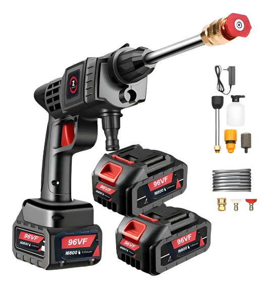 HIDROLAVADORA INALAMBRICA DE ALTA PRESION CON DOS BATERIAS + MALETIN Y TAPETE GRATIS